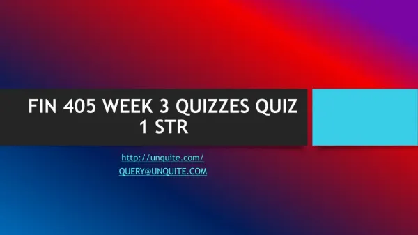 fin 405 week 3 quizzes quiz 1 str