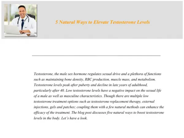 Natural Ways to Elevate Testosterone Levels