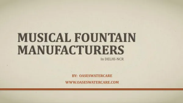 Musical Fountain Dealers / manufacturers in Delhi