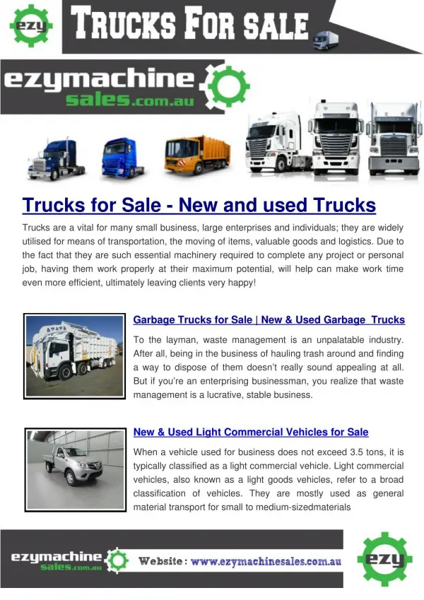 Buy/Sell New and Used dealers Trucks Online on Australia