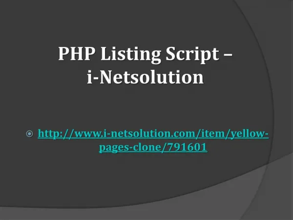 PHP Listing Script – i-Netsolution