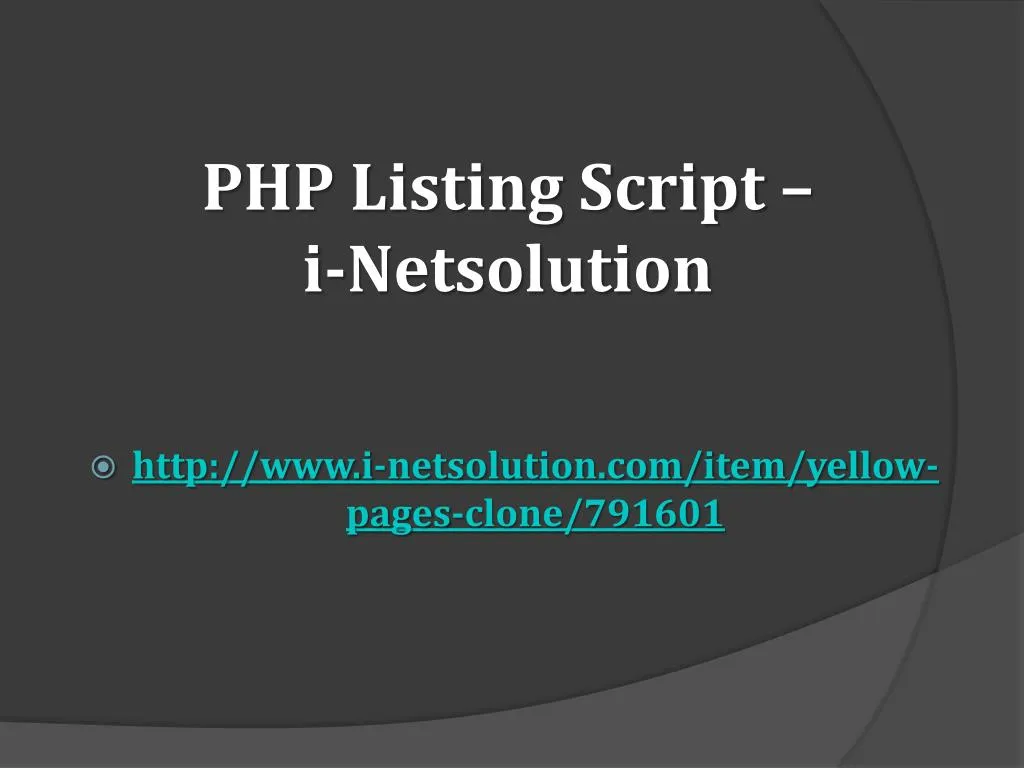php listing script i netsolution