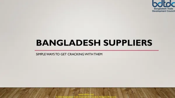 Bangladesh suppliers