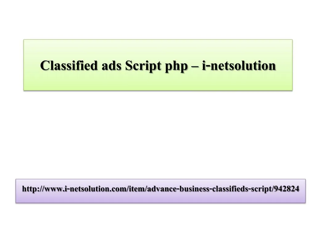 classified ads script php i netsolution