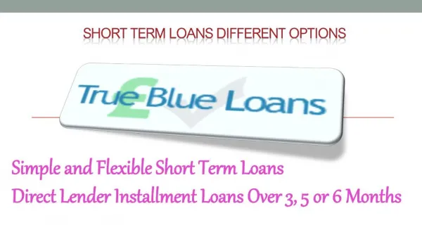 PPT - The Different Types Of Short Term Loans PowerPoint Presentation ...