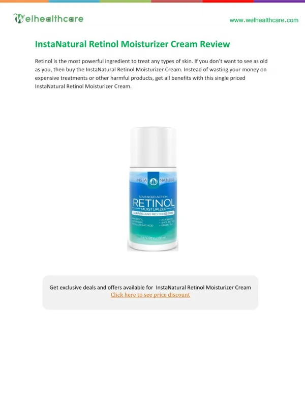 instanatural retinol moisturizer cream buying guide