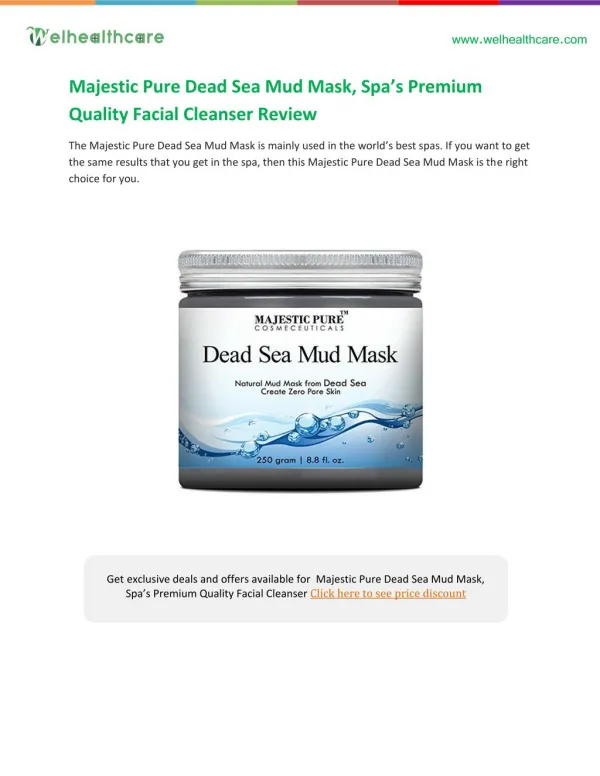Majestic pure dead sea mud mask buying guide