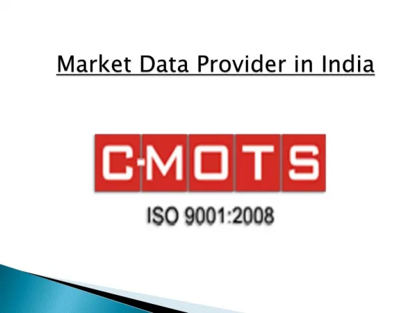 Leading Market Data Provider in India