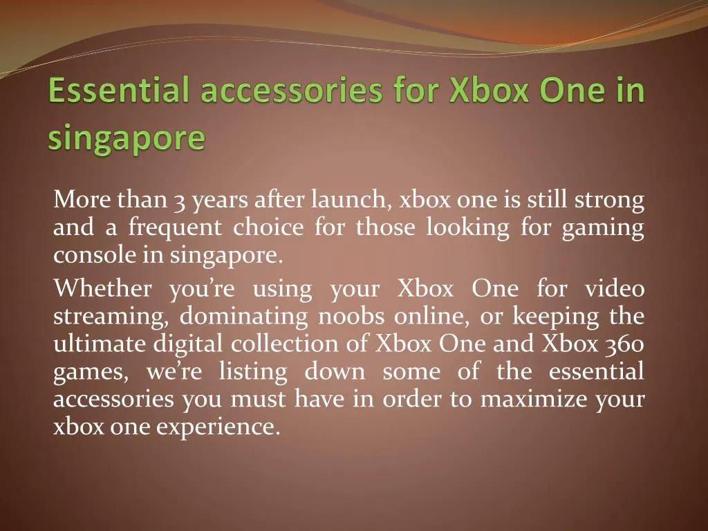 essential accessories for xbox one in singapore