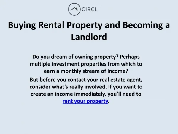 Buying Rental Property and Becoming a Landlord | CIRCL