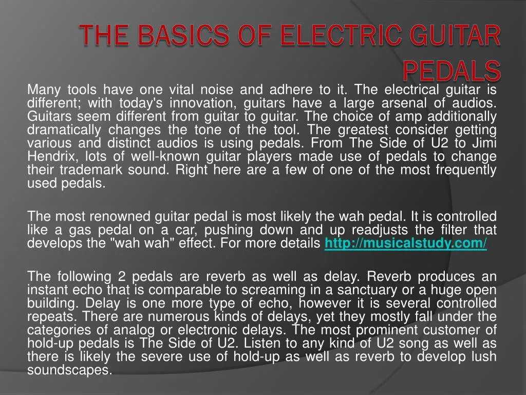the basics of electric guitar pedals