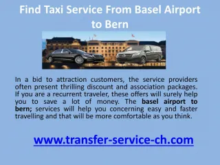 Find taxi service from basel airport to bern - slide 1