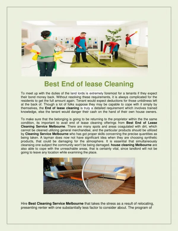 End of Lease Cleaning service Melbourne