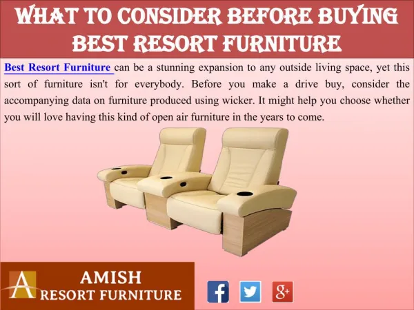 What to Consider Before Buying Best Resort Furniture