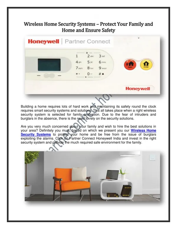 Wireless Home Security Systems – Protect Your Family and Home and Ensure Safety