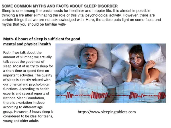 Some Common Myths and Facts about Sleep Disorder