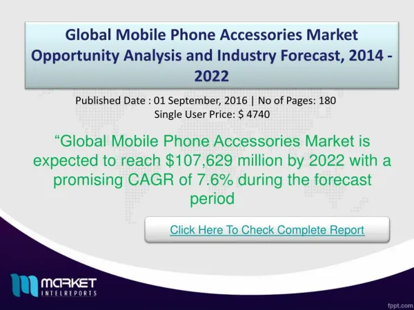 Global Mobile Phone Accessories Market Opportunities & Growth 2022