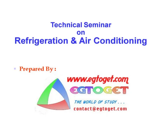 Technical Seminar on Refrigeration Air Conditioning
