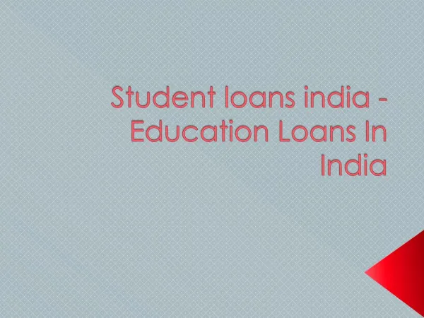 Student loans india - Education Loans In India