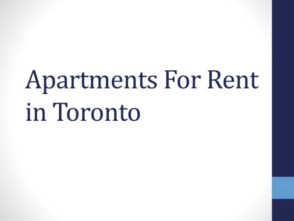 Apartments For Rent in Toronto