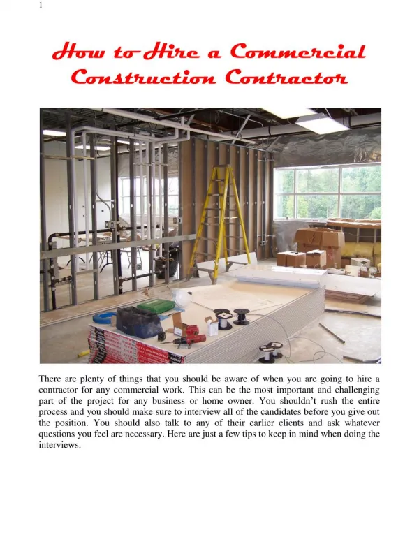 How to Hire a Commercial Construction Contractor