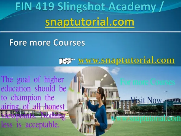 FIN 419 Help Bcome Exceptional / fin419edu.com