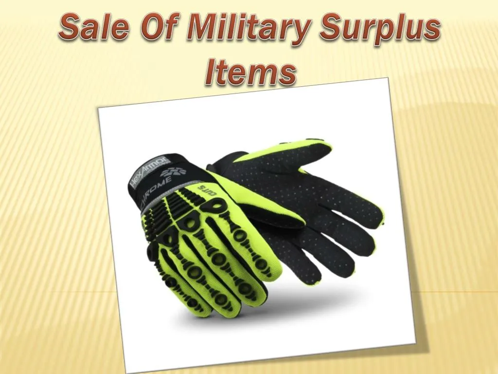 sale of military surplus items