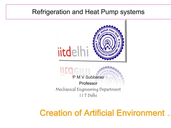 Refrigeration and Heat Pump systems