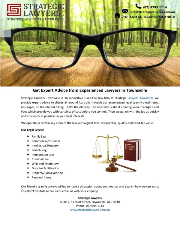 Get Expert Advice from Experienced Lawyers in Townsville