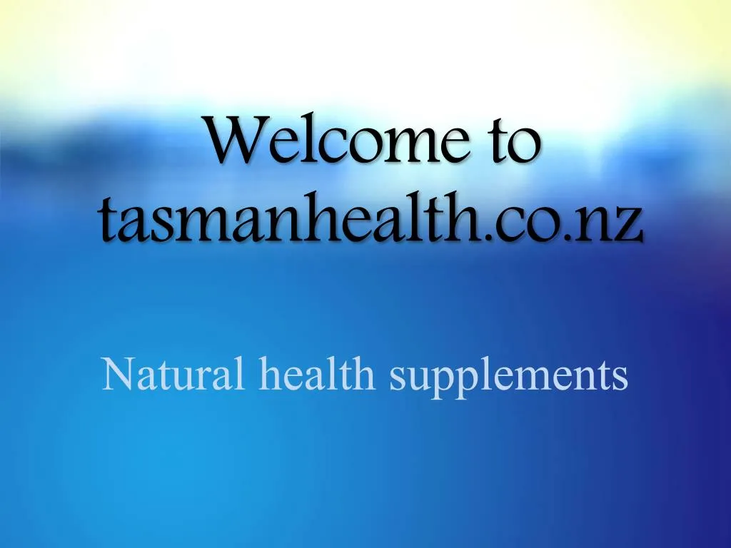 welcome to tasmanhealth co nz