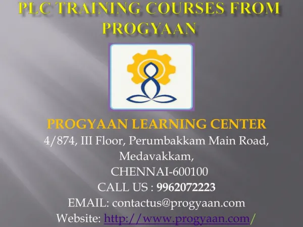 PLC Training Courses from Progyaan