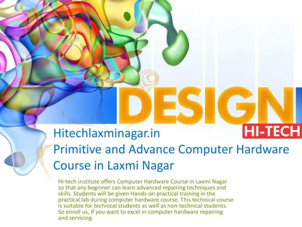 Primitive and Advance Computer Hardware Course in Laxmi Nagar