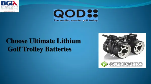 Choose Ultimate Lithium Golf Trolley Batteries