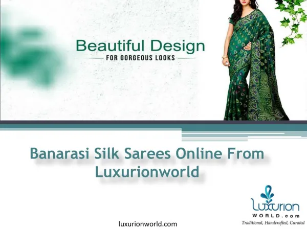Get Online Designer Banarasi Saris in India - Luxurionworld