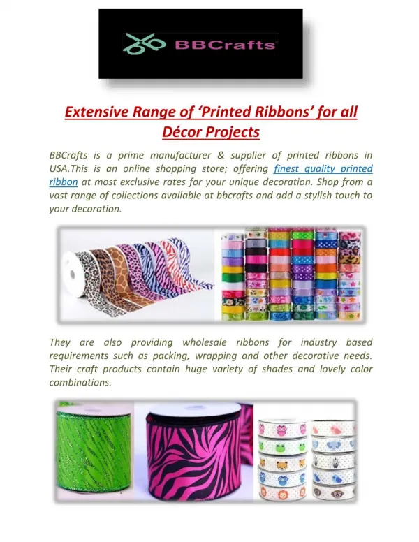 Shop for Variety of Animal Printed Ribbon
