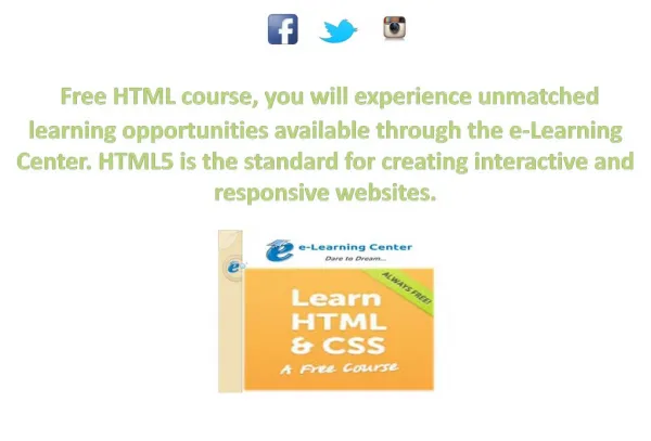 Free Online HTML Courses