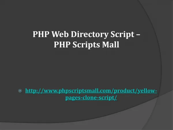 PHP Web Directory Script – PHP Scripts Mall
