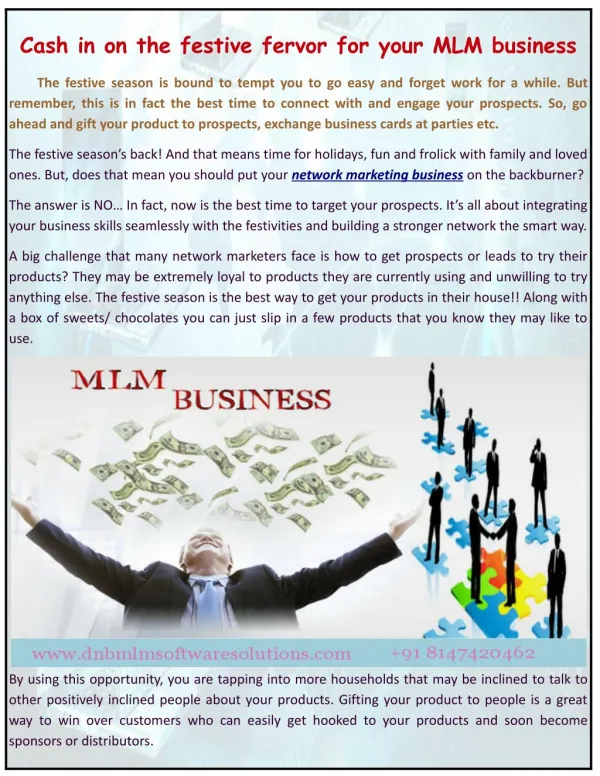 Cash in on the festive fervor for your MLM business