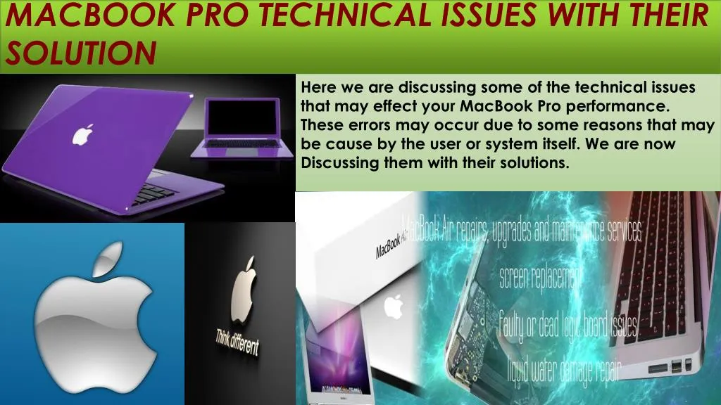 macbook pro technical issues with their solution