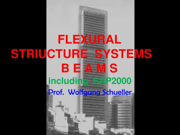 Flexural Structure Systems, Beams - including SAP2000 (rev ed.), by Wolfgang Schueller