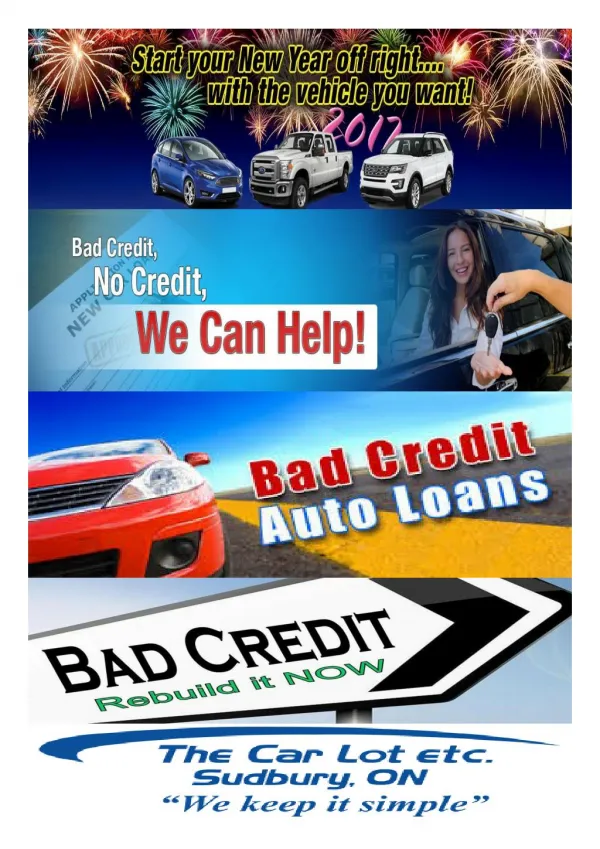 Car Loan For Bad Credit in Sudbury