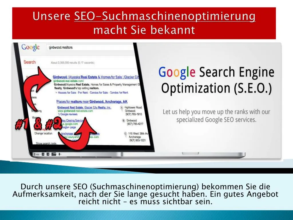 unsere seo suchmaschinenoptimierung macht sie bekannt