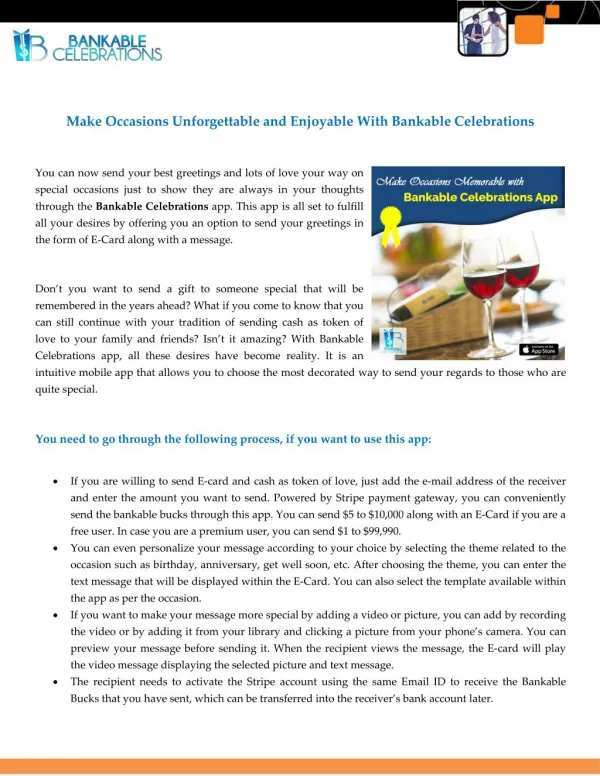 Make Occasions Unforgettable and Enjoyable With Bankable Celebrations
