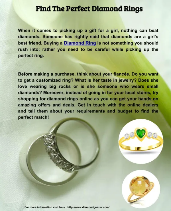 Find The Perfect Diamond Rings