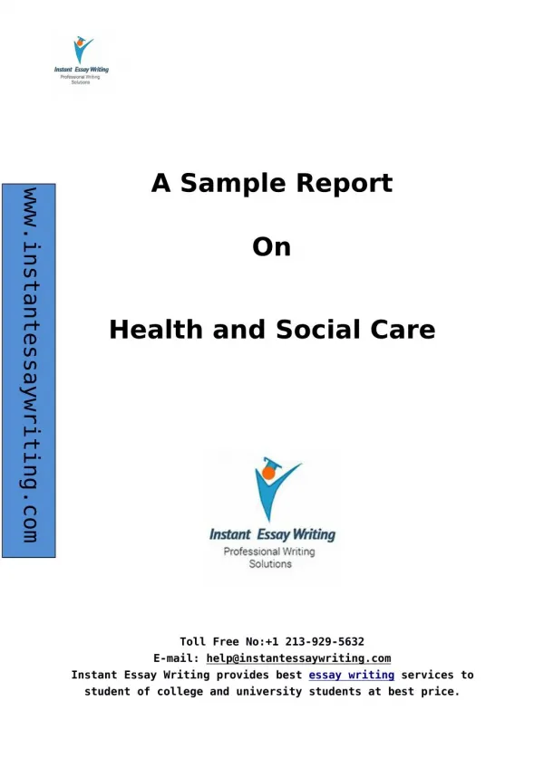 Sample Report on health and social care by Experts