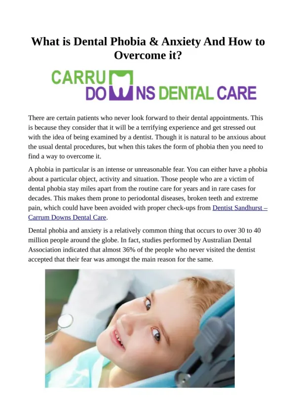 Dentist Sandhurst - Carrum Downs Dental Care