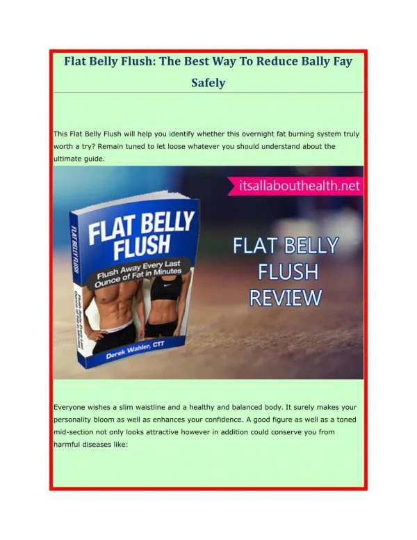 How should you take Flat Belly Flush ?