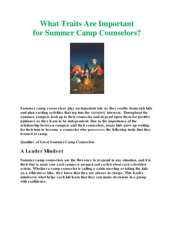 What Traits Are Important for Summer Camp Counselors.docx