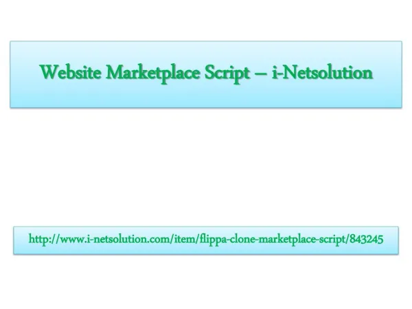 Website Marketplace Script – i-Netsolution
