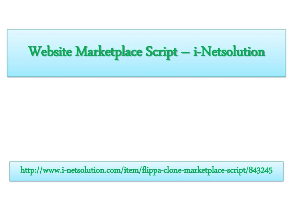 website marketplace script i netsolution